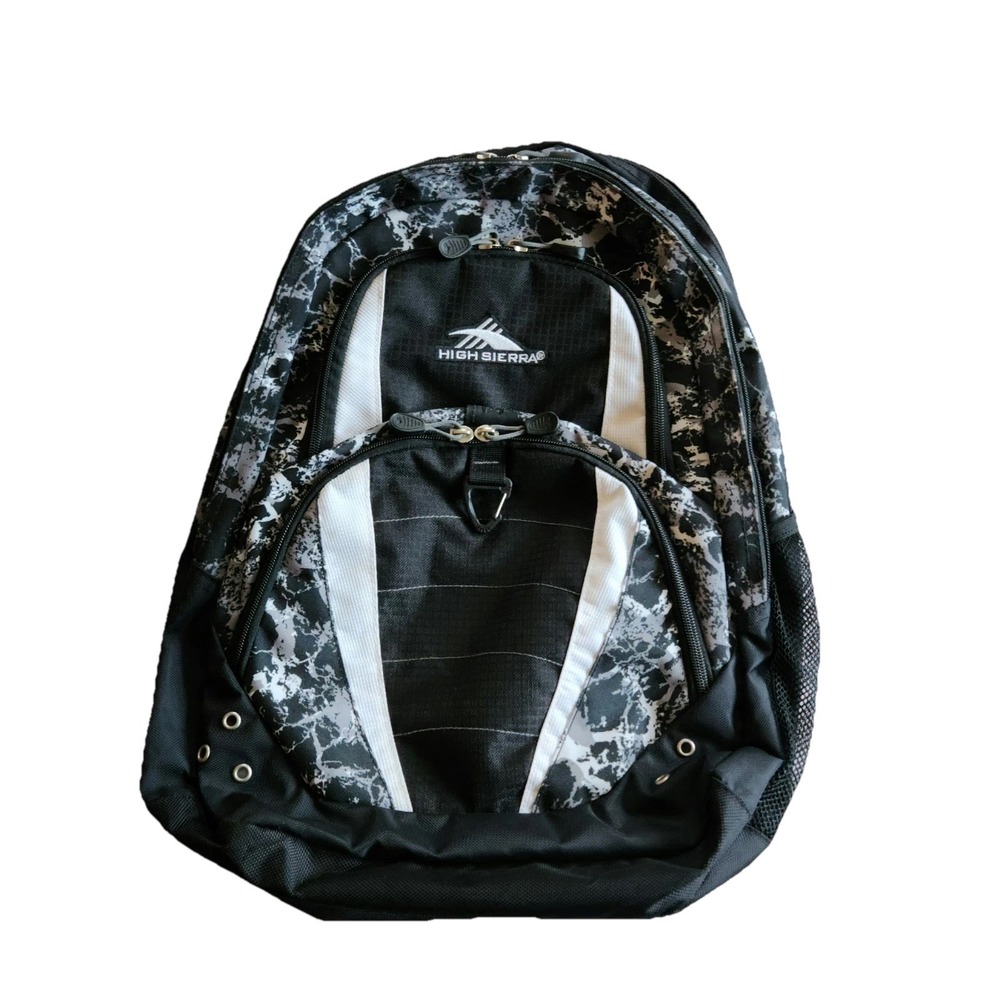 High Sierra Backpack Black Suspension Strap System Hiking Laptop‎ School Travel